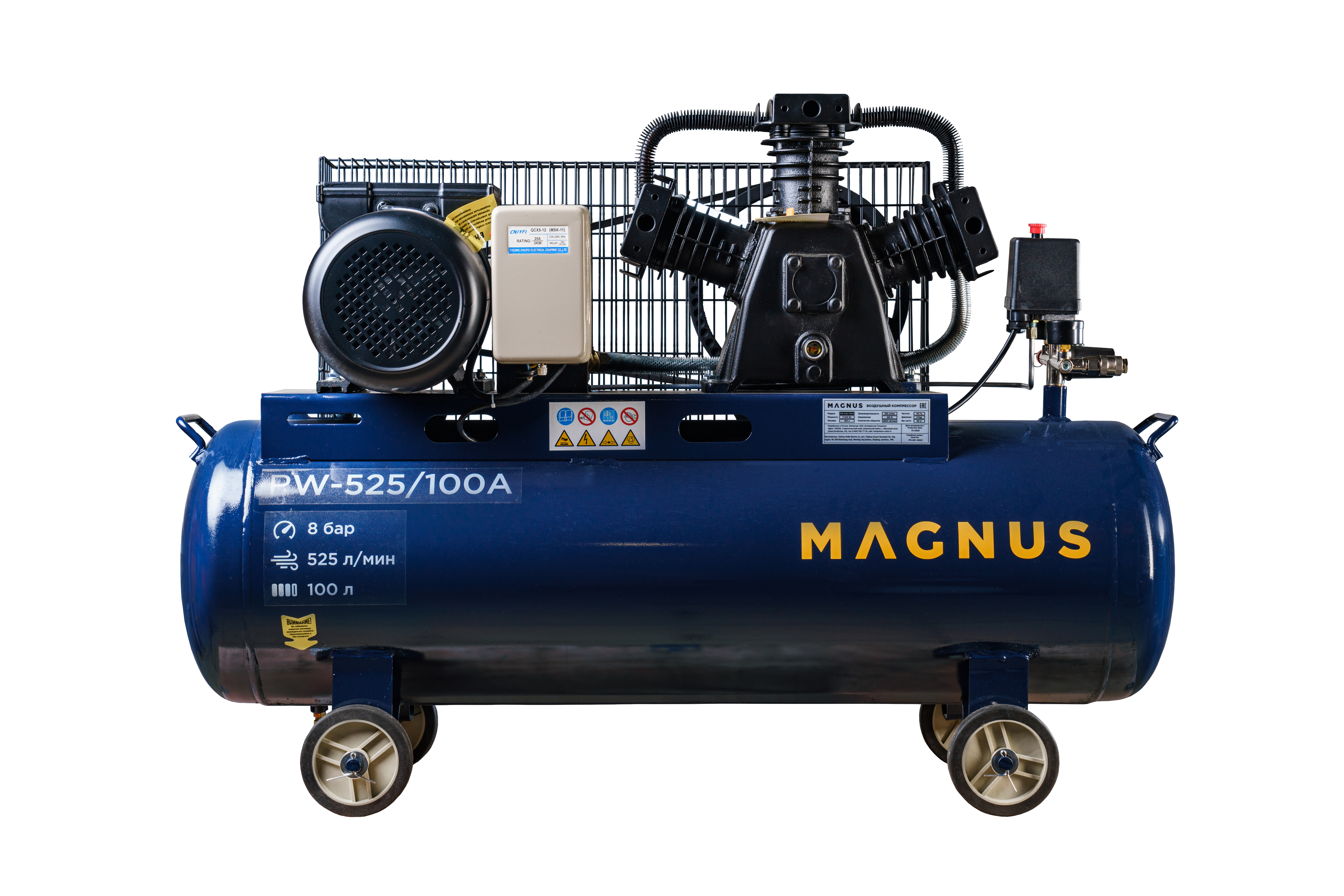 Компрессор воздушный Magnus KW-525/100А новый фильтр (8 атм.,3,0кВт, 220В,Ф65) в Екатеринбурге